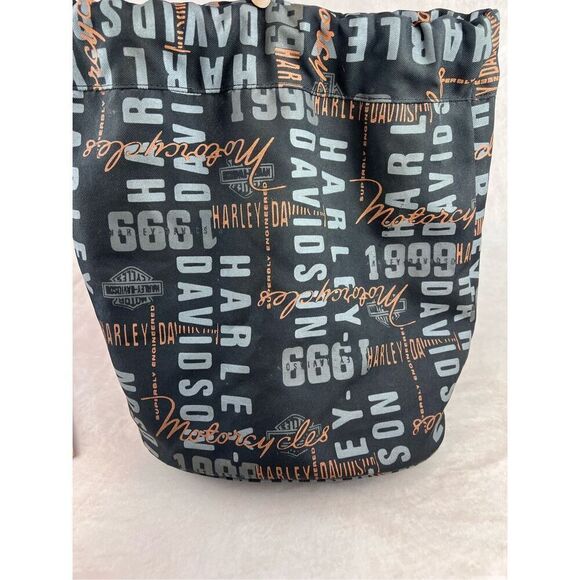 Vintage Y2K Harley Davidson Drawstring Bag Backpack - Picture 6 of 9